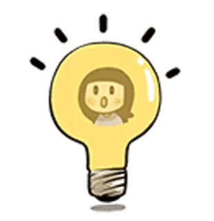 💡 ideia, lâmpada, mulher, pensando, conceito, inspiração, inovação telegram sticker