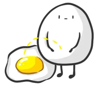 🥚 ovo, comida, desenho animado, fofo telegram sticker