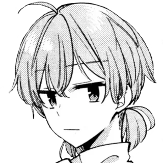 😑 Manga, Anime, Personaje, Ilustración, Retrato, Dibujo telegram sticker