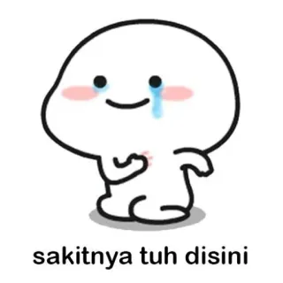 😭 sakitnya tuh disini 만화, 슬픈, 고통, 감정적인, 귀여운 telegram sticker