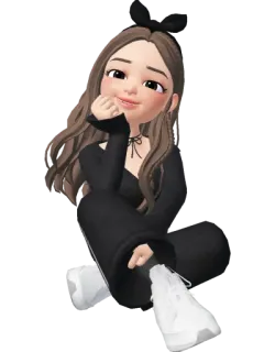 😊 Avatar, Fofo, Feminino, Garota, Sentada, Pose telegram sticker