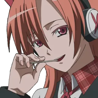 😏 Chelsea Akame ga Kill! anime, cartoon, character, girl, headphones, Chelsea, Akame ga Kill! telegram sticker