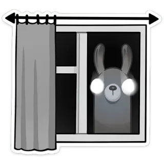 😨 лама, окно, ночь, животное, существо telegram sticker