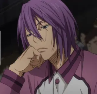 💜 Atsushi Murasakibara Kuroko's Basketball Anime, Manga, Pallacanestro, Capelli viola, Annoiato telegram sticker