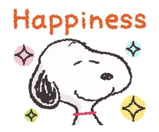 ☺️ Snoopy Happiness chien, dessin animé, mignon, joyeux telegram sticker