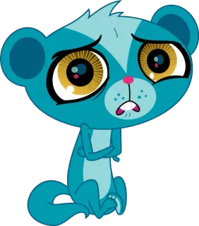 😰 Cartoon, Tier, Traurig, Blau, Türkis telegram sticker