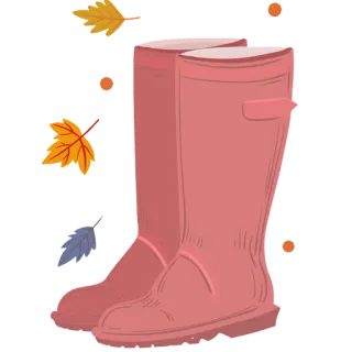 👢 botas, galochas, outono, folhas, outono, botas de borracha telegram sticker