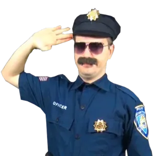 👮 OFFICER police, officier, uniforme, salut telegram sticker