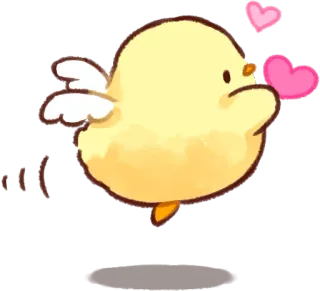 😇 burung, anak ayam, hati, cinta, imut, kawaii telegram sticker