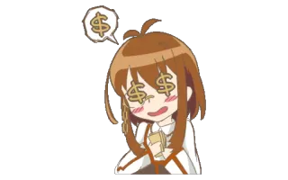 🤑 Anime, Signes dollar, Argent, Dessin animé, Avidité, Richesse telegram sticker