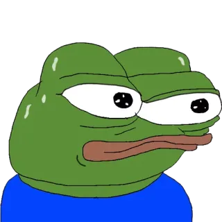 😐 Pepe the Frog pepe, kikker, meme, internet, verdrietig, uitdrukking telegram sticker