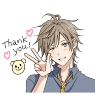 😊 anime, character, boy, peace, happy, cute telegram sticker