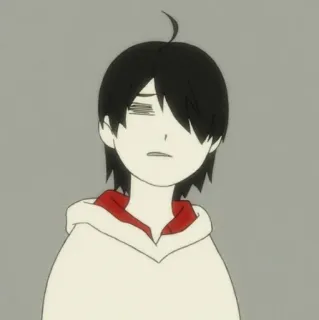 🎭 Anime, Manga, Personaje, Triste, Sudadera con capucha, Emo telegram sticker