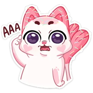 😮 AAA 고양이, 만화, 스티커, 귀여운, 동물 telegram sticker