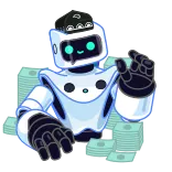 💵 robot, money, cash, wealth, finance, artificial intelligence telegram sticker