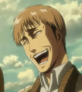 😂 Ymir Attack on Titan Anime, Attack on Titan, Charakter, Ymir, Lächeln, lustiges Gesicht telegram sticker
