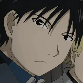 💙 Roy Mustang Fullmetal Alchemist Roy Mustang, Fullmetal Alchemist, Anime, Staring, Reaction, Serious telegram sticker