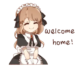 👩 welcome home! Maid, Anime, Willkommen, Kawaii, Süß telegram sticker