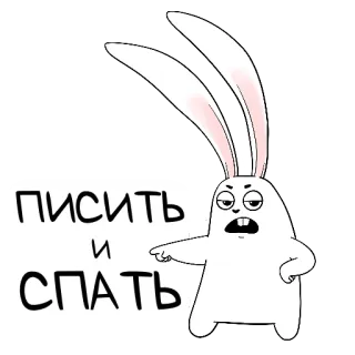 😕 Писить и спать lapin, sommeil, dessin animé, animal, russe whatsapp sticker
