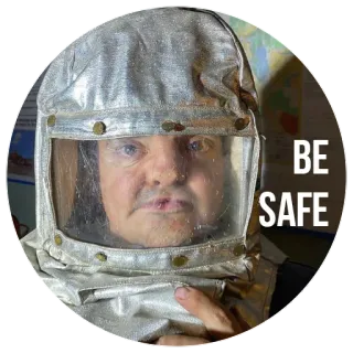 😷 BE SAFE ความปลอดภัย, การป้องกัน, ชุดป้องกันสารเคมี, ปลอดภัยไว้ก่อน, ข้อควรระวัง telegram sticker