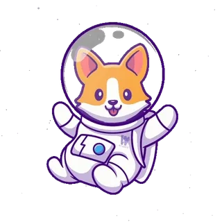 😉 corgi, dog, astronaut, space, spacesuit, animal, cute telegram sticker