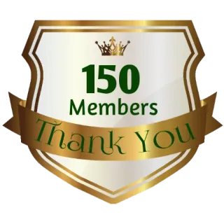 ⚜ 150 Members
Thank You obrigado, 150 membros, celebração, conquista, emblema telegram sticker
