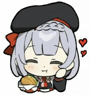 😎 ragazza anime, carino, kawaii, cibo, cartone animato, chibi telegram sticker