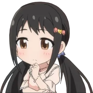 🤔 Anime, Chica, Linda, Pensando, Morro telegram sticker