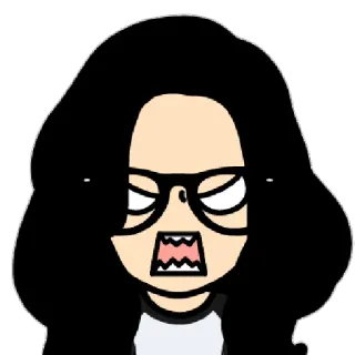 😤 dessin animé, en colère, expression, illustration, personnage telegram sticker