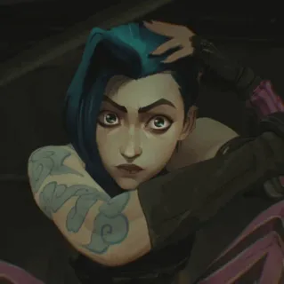 ✖ Jinx Arcane Jinx, Arcane, League of Legends, Videogioco, Serie animata, Personaggio telegram sticker
