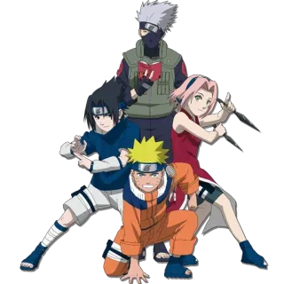 😌 Naruto anime, ninja, team 7, naruto uzumaki, sasuke uchiha, sakura haruno, kakashi hatake telegram sticker