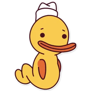 🙂 утка, мультик, милый, животное, моряк, шляпа telegram sticker