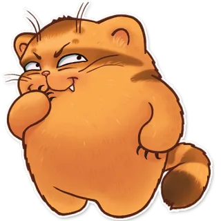 😉 cat, animal, cute, cartoon, orange whatsapp sticker