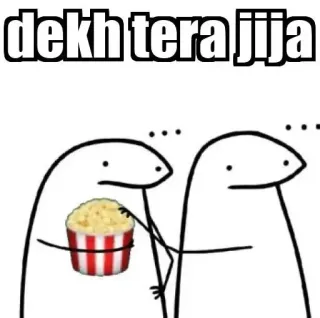 😂 dekh tera jija meme, humor, popcorn, funny, internet culture telegram sticker