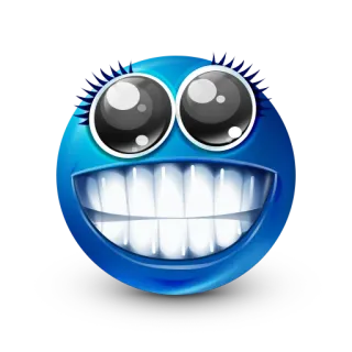😁 Smiley, Emoji, Azul, Feliz, Cara, Dibujo animado whatsapp sticker