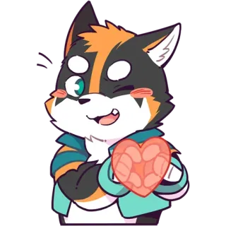 🥰 Katze, Herz, süß, Tier, Cartoon whatsapp sticker