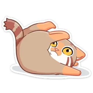 😐 chat, animal, dessin animé, mignon, animal de compagnie, joueur, autocollant telegram sticker