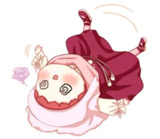 😵 Kreskówka, Słodki, Oszołomiony, Anime, Naklejka telegram sticker