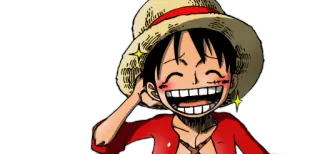 😅 Monkey D. Luffy One Piece 몽키 D. 루피, 원피스, 애니메이션, 만화, 밀짚모자, 해적, 웃는 telegram sticker