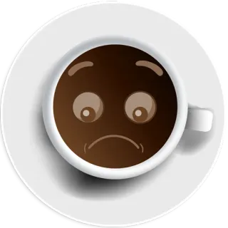 ☹️ coffee, sad, emoji, cup, drink, beverage telegram sticker