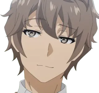 😏 Sakuta Azusagawa Rascal Does Not Dream of Bunny Girl Senpai Anime, Charakter, Ausdruck, Lächeln, Sakuta Azusagawa telegram sticker