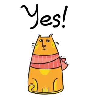 😆 chat, écharpe, animal, animal de compagnie, dessin animé, autocollant telegram sticker