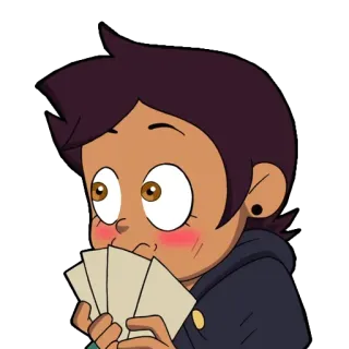 🥰 Luz Noceda The Owl House 루즈 노세다, 아울 하우스, 만화 캐릭터, 애니메이션, 얼굴을 붉히다, 귀여운 telegram sticker