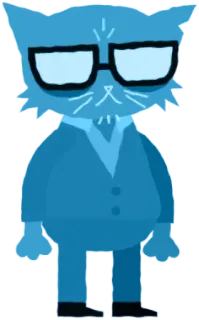 😎 gato, personagem, desenho animado, óculos, azul whatsapp sticker