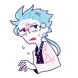 🙁 Dessin animé, Scientifique, Blouse de laboratoire, Animé, Personnage whatsapp sticker