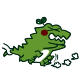😖 khủng long, hoạt hình, xanh lá cây, dễ thương, động vật, quái vật telegram sticker