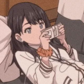📎 girl, anime, playing, game, relaxing, cute telegram sticker