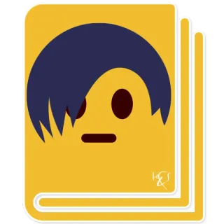 📔 Emoji, Cara, Amarillo, Pelo, Icono, Sticker telegram sticker