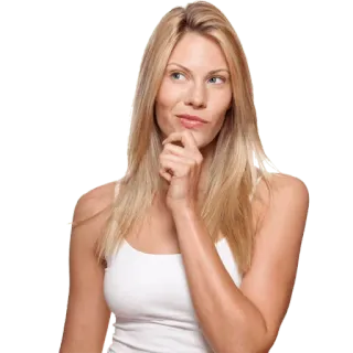 🤔 femme, penser, réflexion, blonde, portrait, curieuse, contemplative telegram sticker