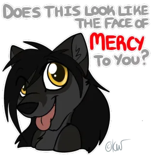 😊 DOES THIS LOOK LIKE THE FACE OF MERCY TO YOU? animal, furry, lobo, desenho animado, pergunta, misericórdia, cachorro telegram sticker